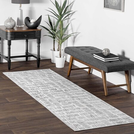 Nuloom Mitzi Abstract Lines Machine Washable Area Rug 2ft 6in x 8ft BIRV49A-2608